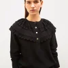 blouse en maille à maxi col