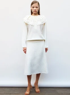 blouse en maille à maxi col