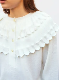 blouse en maille à maxi col