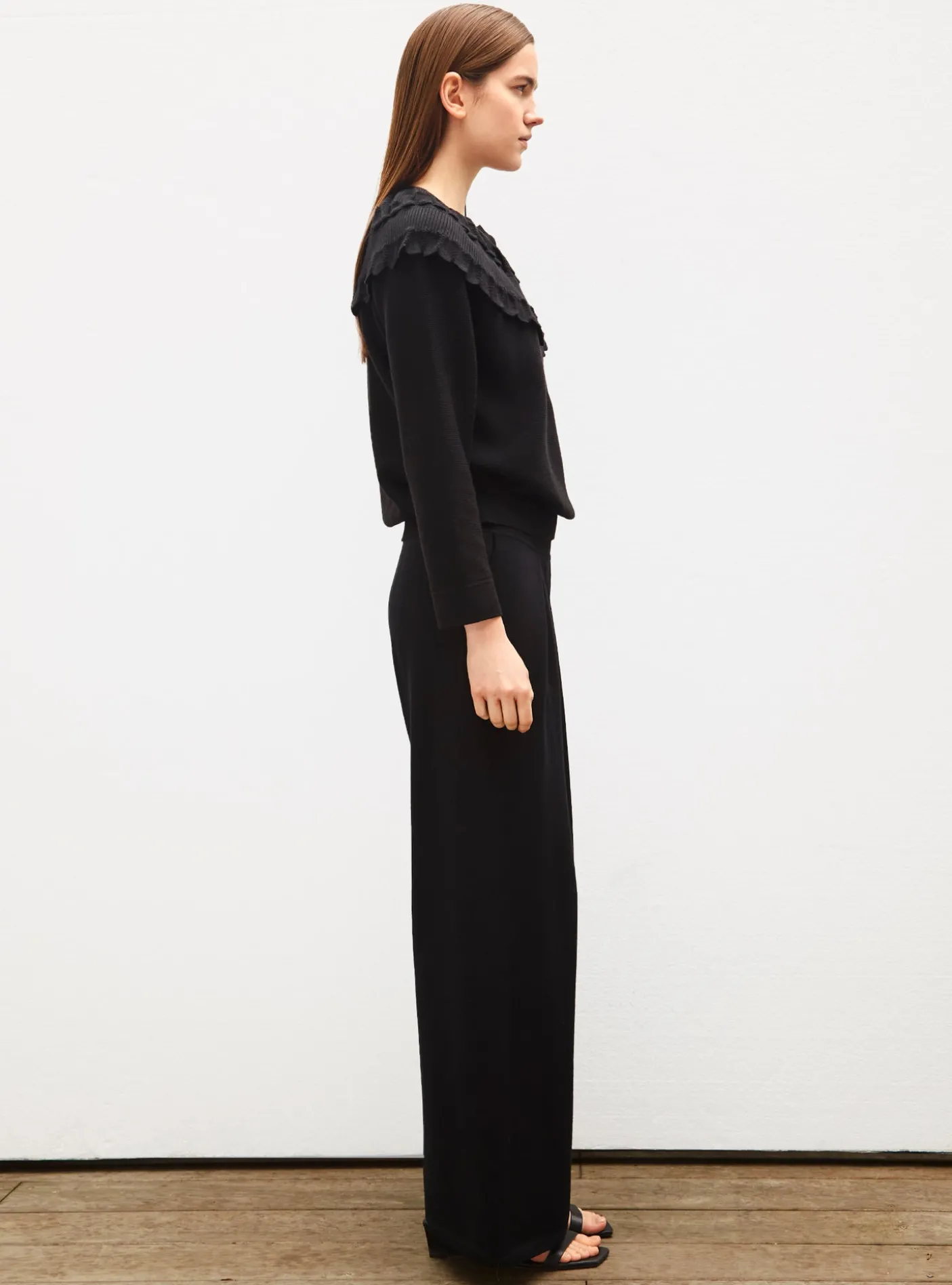 blouse en maille à maxi col
