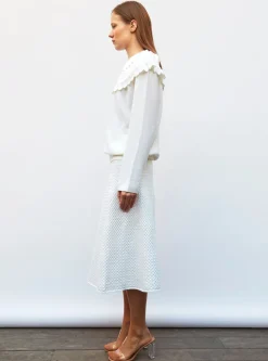 blouse en maille à maxi col