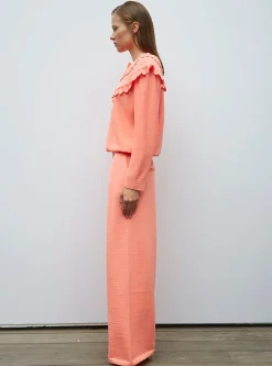 blouse en maille à maxi col