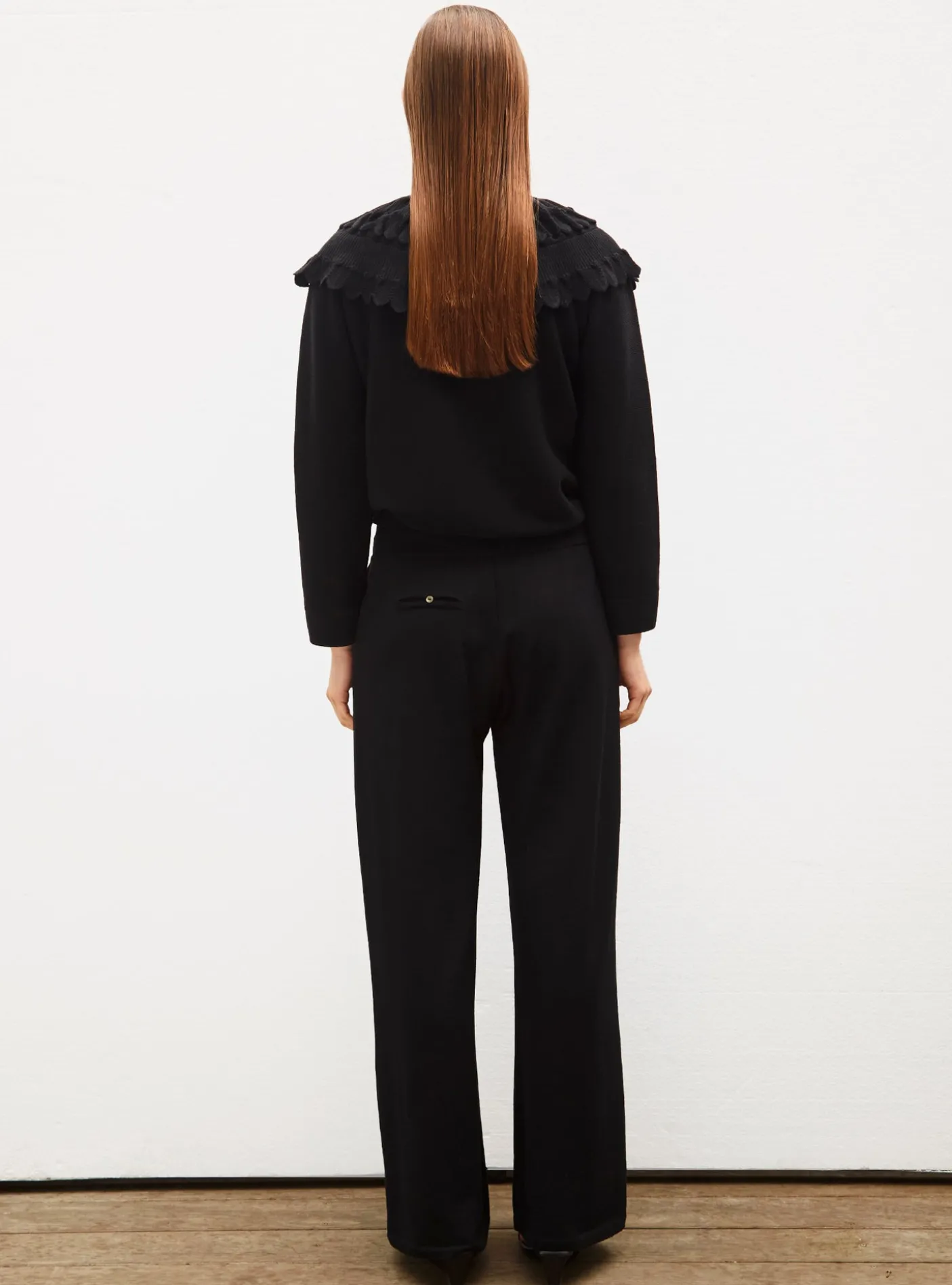 blouse en maille à maxi col