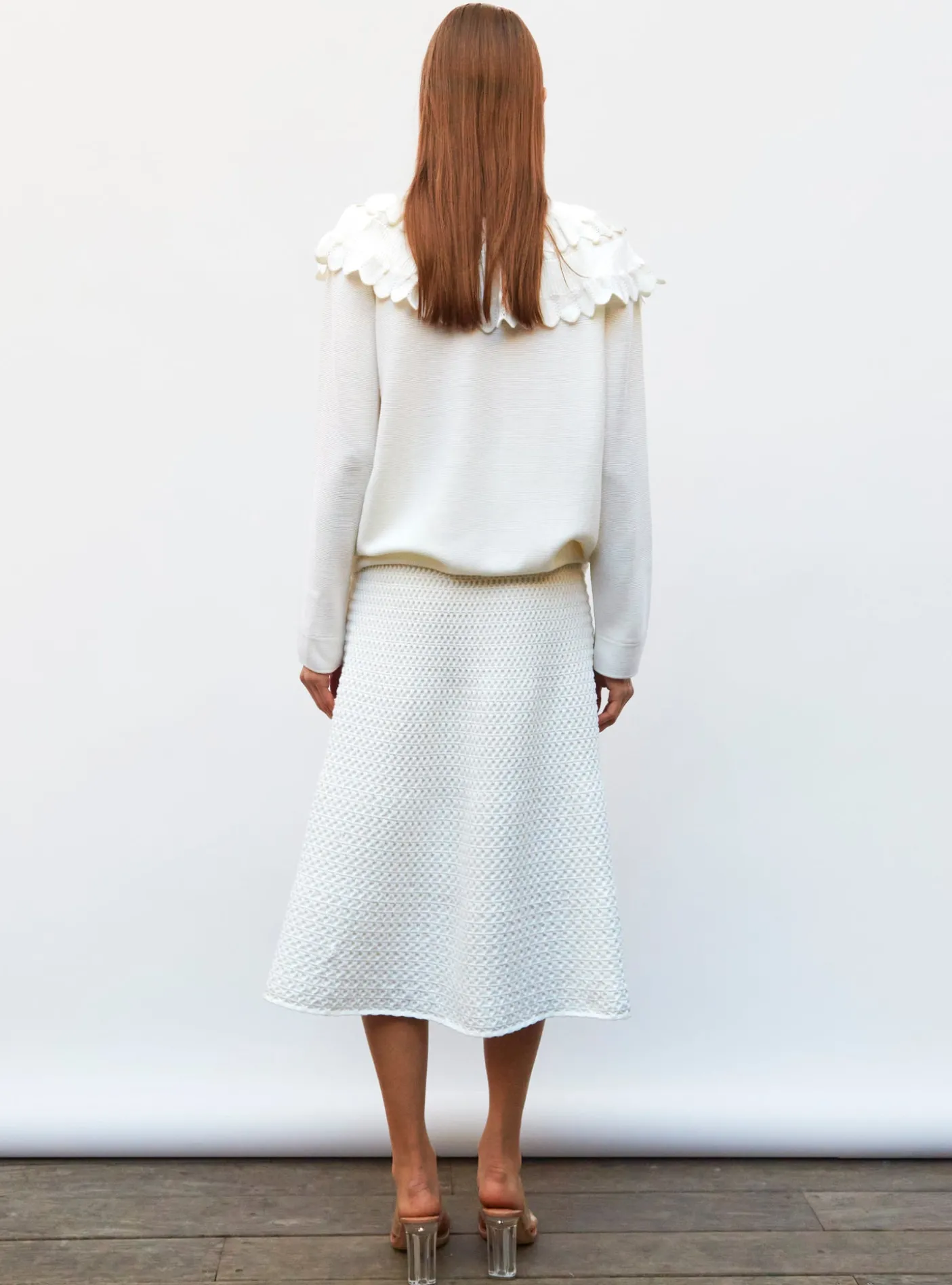 blouse en maille à maxi col