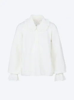 blouse en maille col dentelle