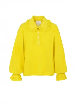 blouse en maille col dentelle