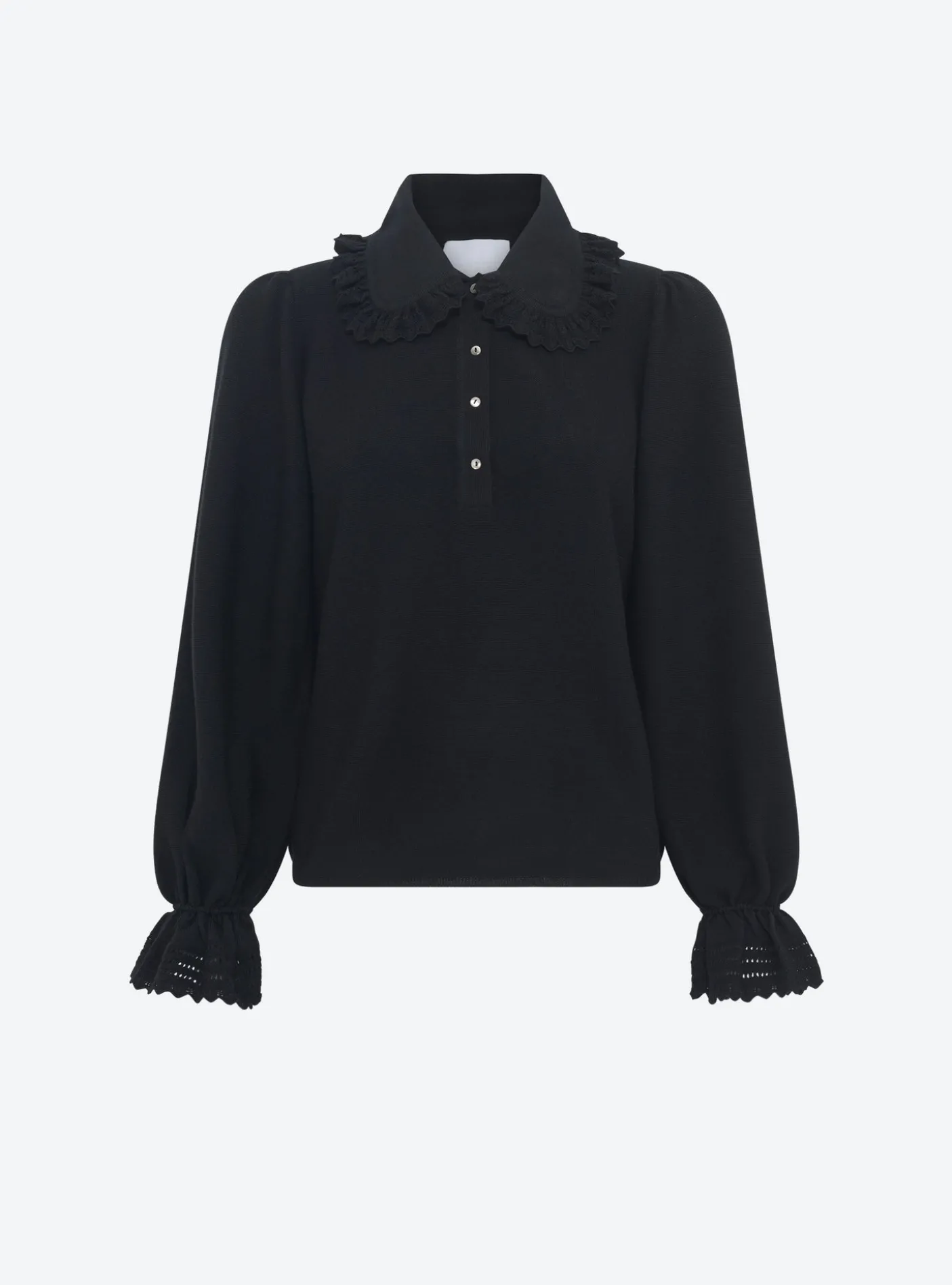 blouse en maille col dentelle