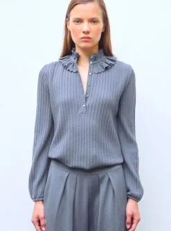 blouse maille mini-chevrons