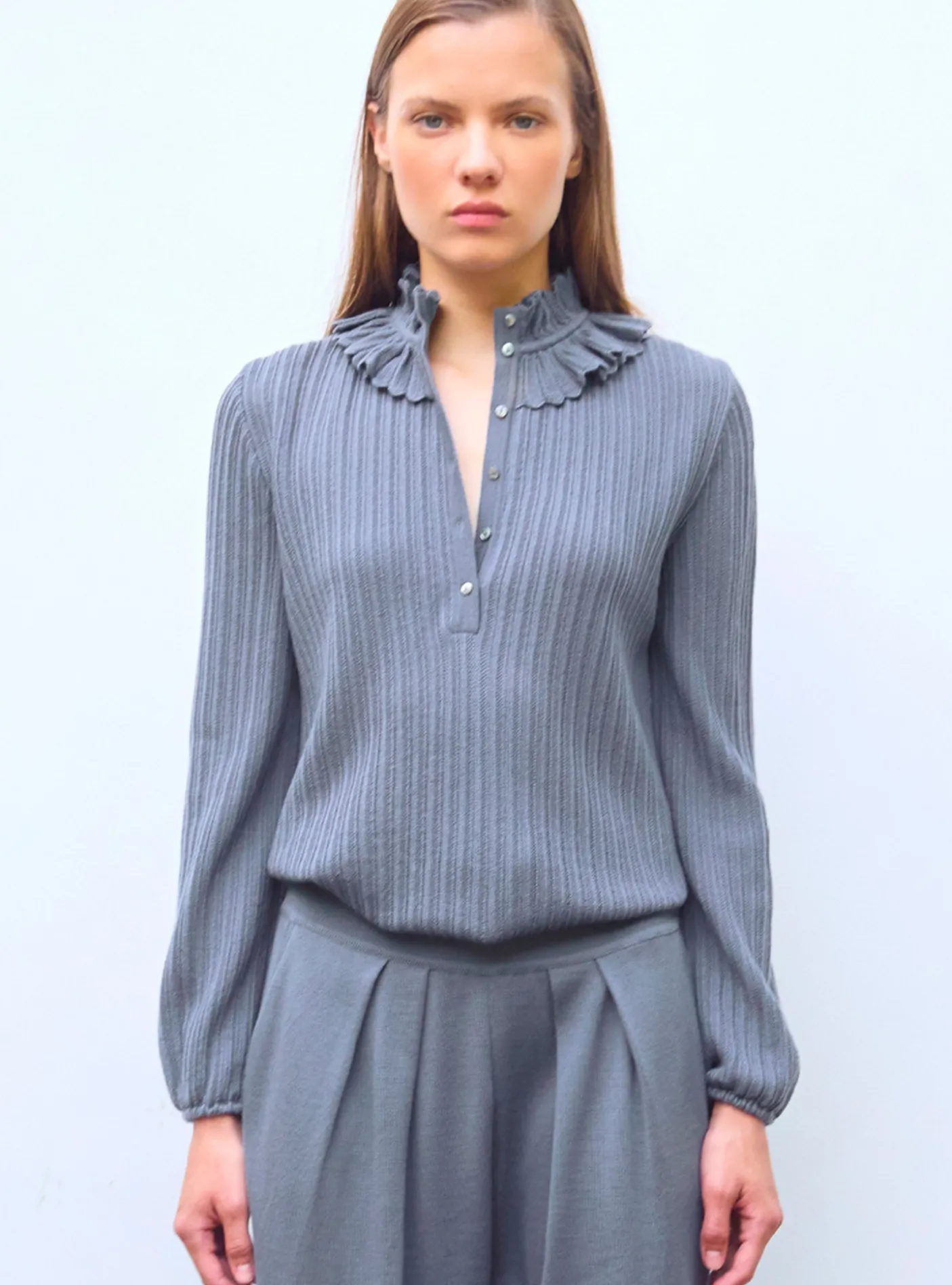 blouse maille mini-chevrons