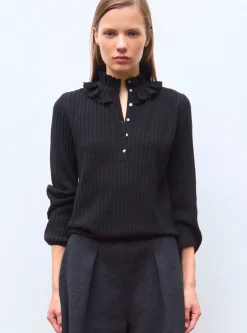 blouse maille mini-chevrons