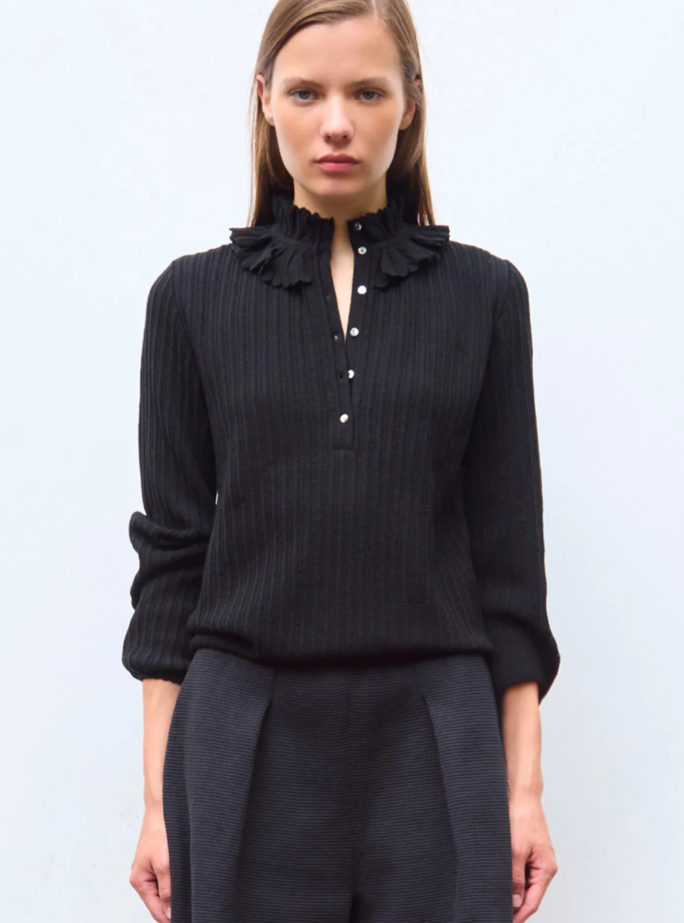 blouse maille mini-chevrons