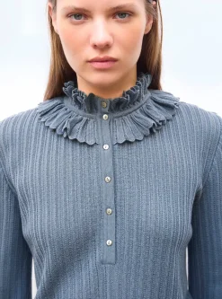 blouse maille mini-chevrons