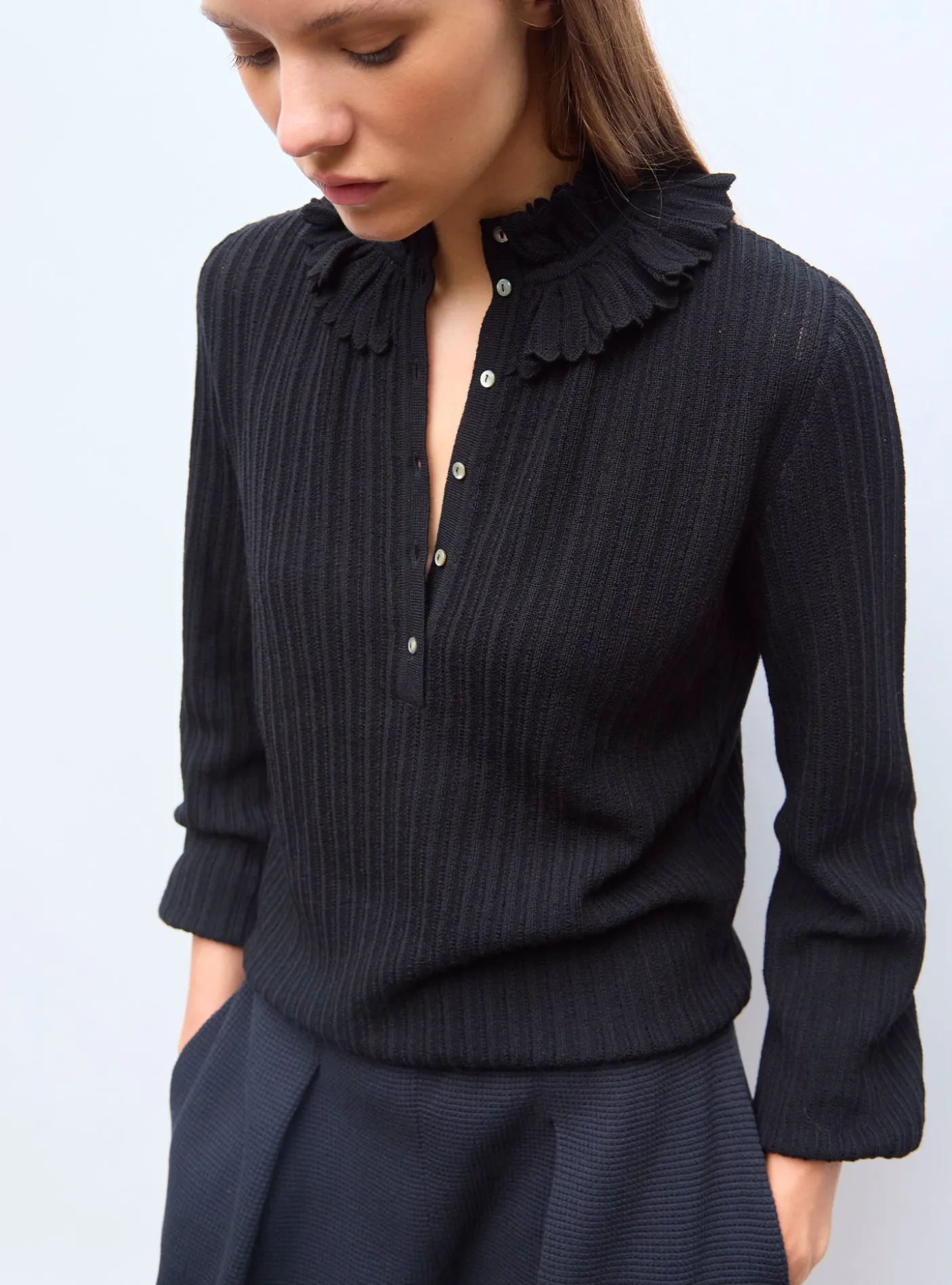 blouse maille mini-chevrons