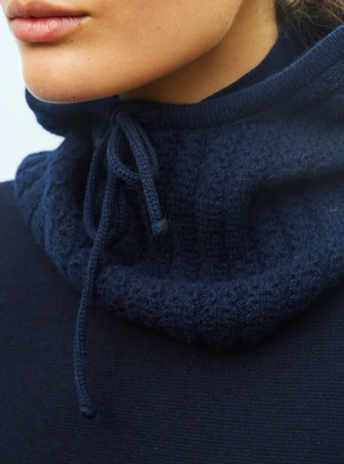 cagoule en maille torsadée