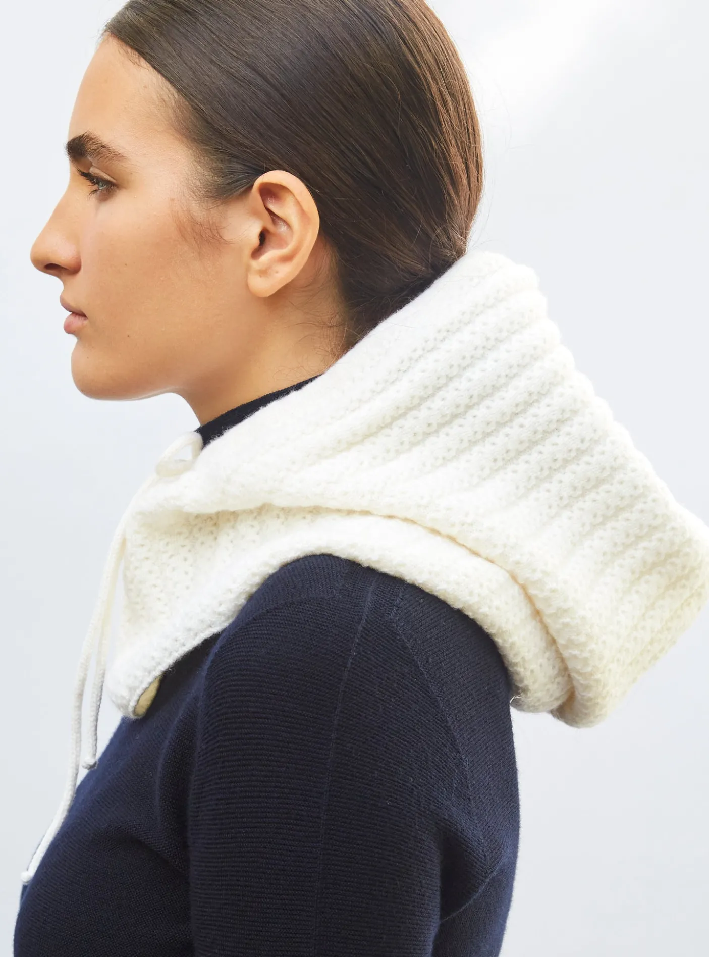 cagoule en maille torsadée