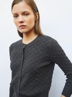 cardigan maille boutis
