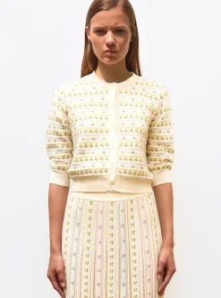 cardigan maille herbier