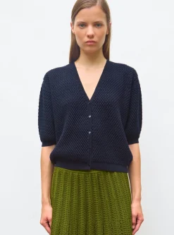cardigan v maille cloquée