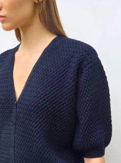 cardigan v maille cloquée