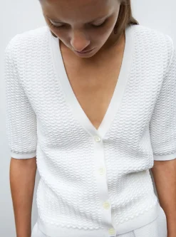 cardigan v maille smockée