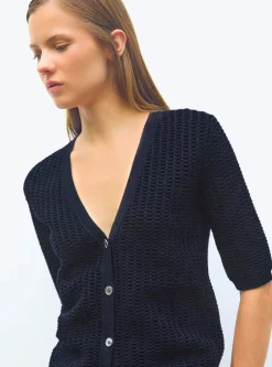 cardigan v maille smockée