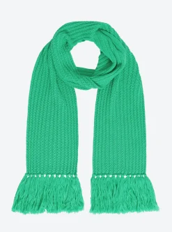 écharpe longue maille à franges