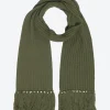 écharpe longue maille à franges