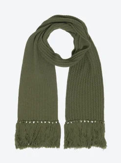 écharpe longue maille à franges