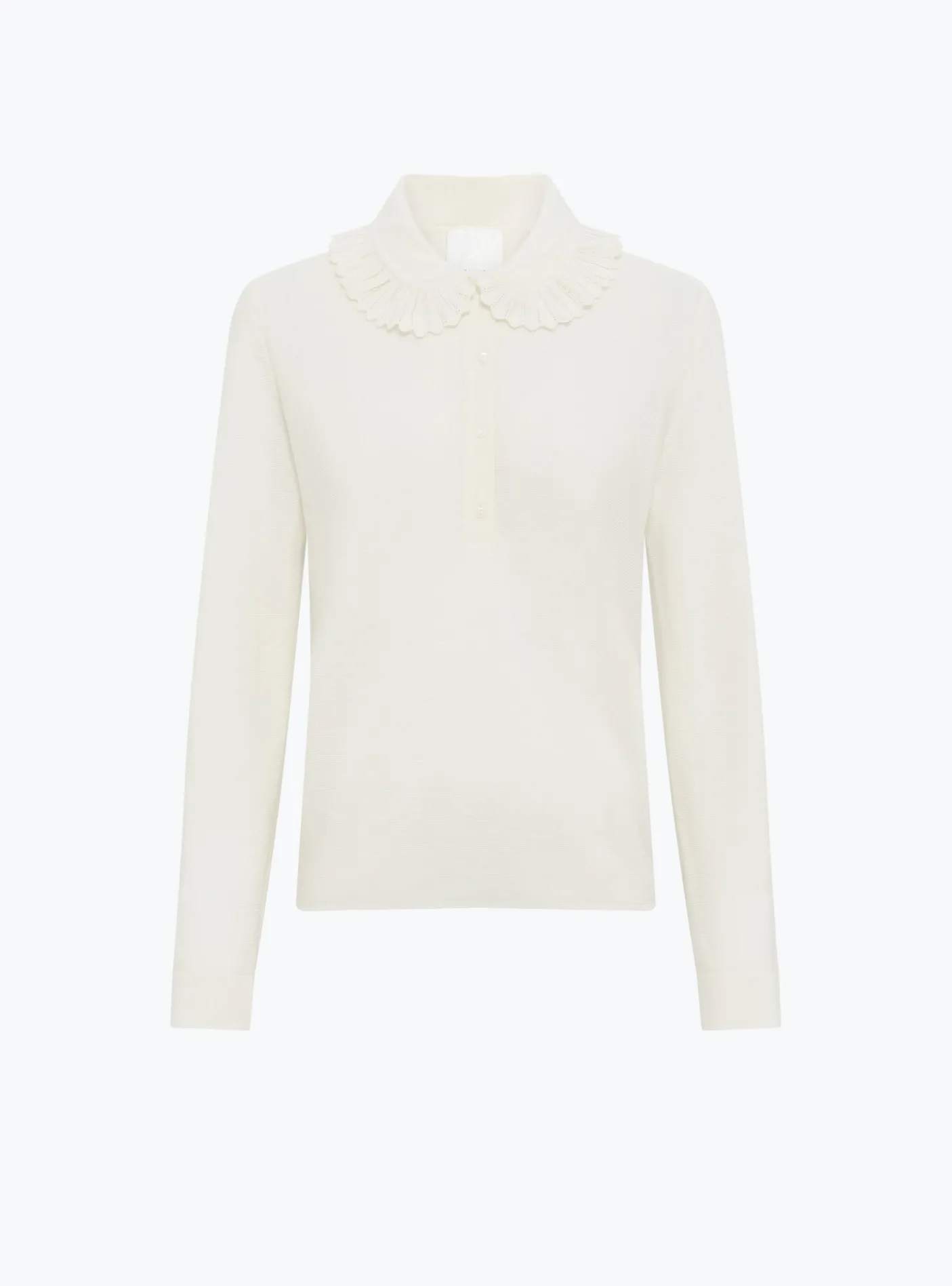 chemise en maille col volanté