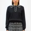 chemise maille brodée main