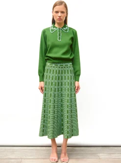 chemise maille brodée main