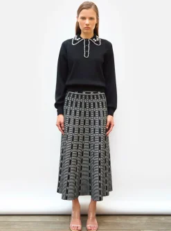 chemise maille brodée main