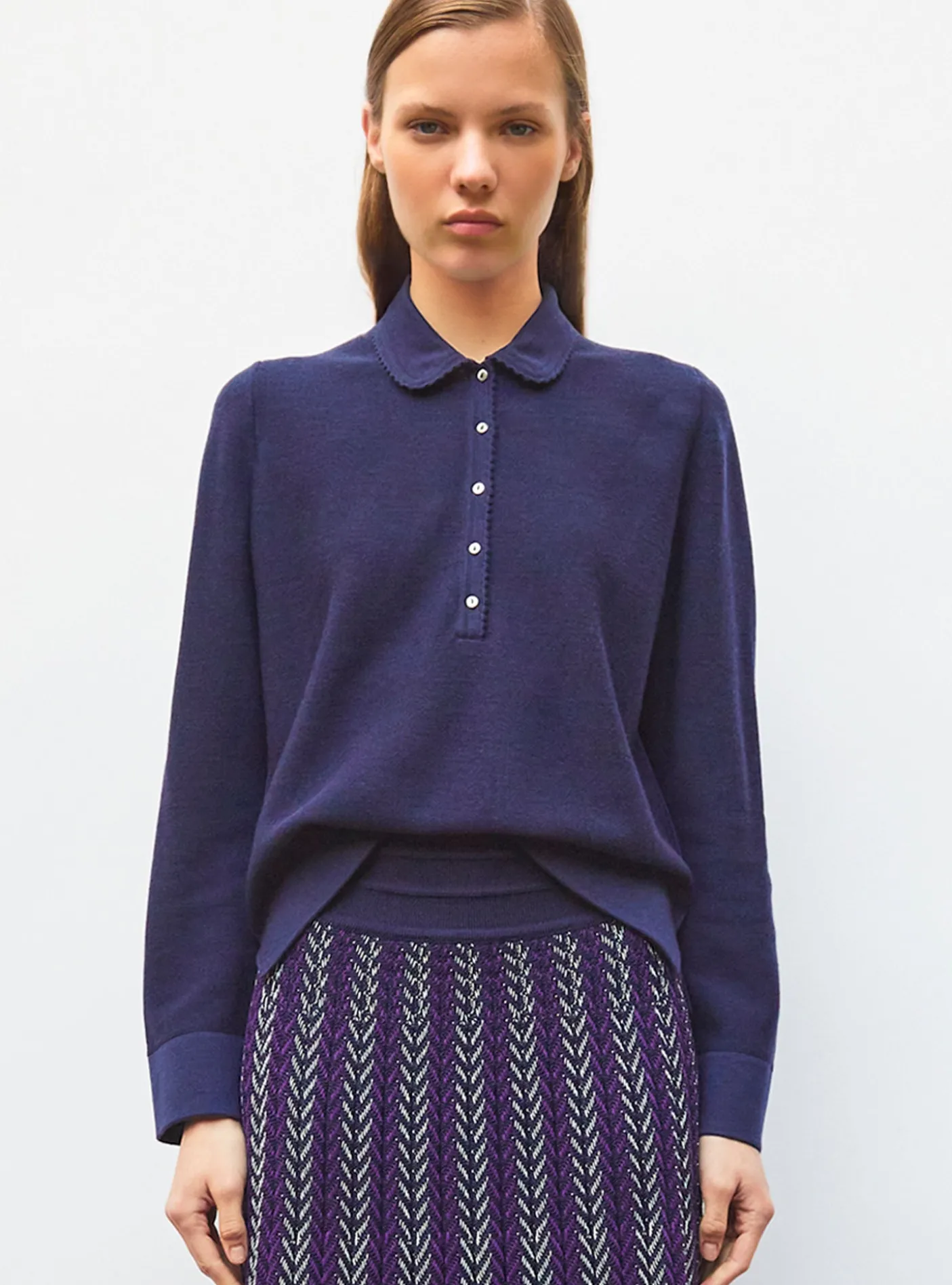 chemise maille col croquet