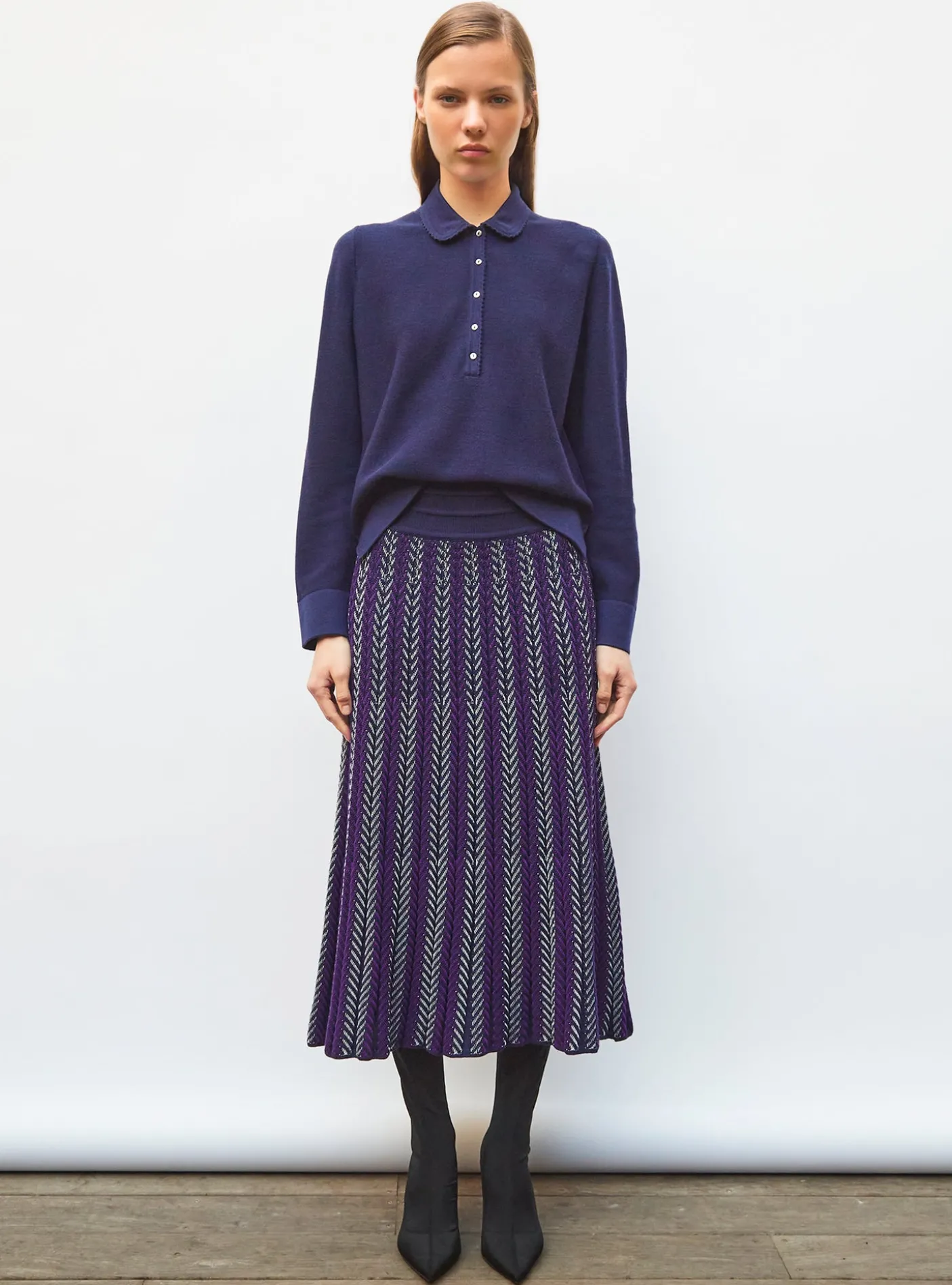 chemise maille col croquet