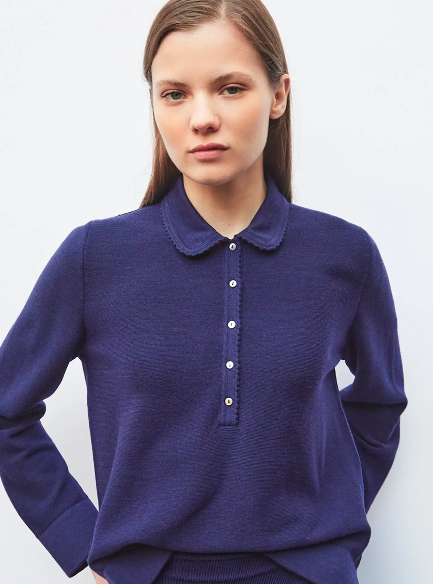 chemise maille col croquet