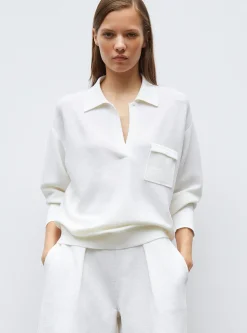 chemise maille col gansé