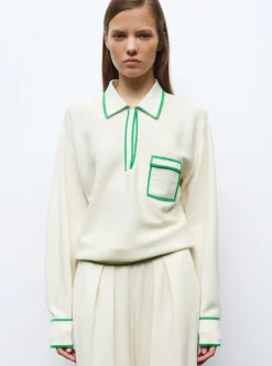 chemise maille col gansé