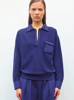 chemise maille col gansé