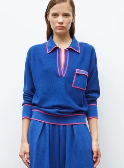 chemise maille col gansé
