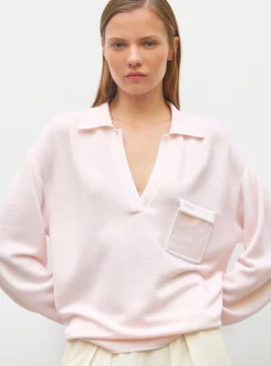 chemise maille col gansé