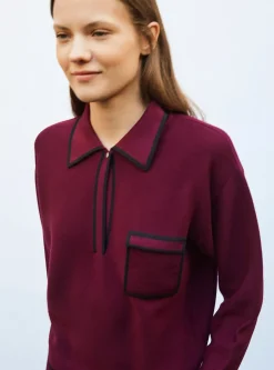 chemise maille col gansé