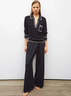 chemise maille col gansé