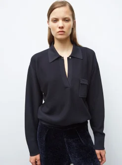 chemise maille col gansé