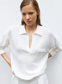 chemise maille col gansé