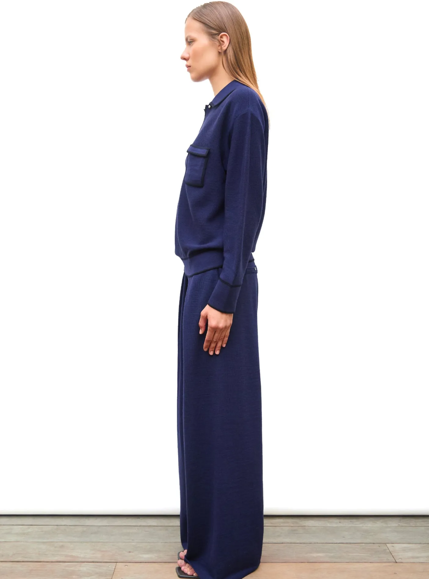 chemise maille col gansé