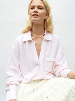chemise maille col gansé