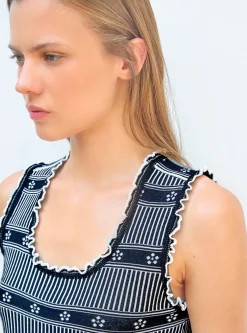 débardeur maille mini fleurs
