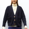 grand cardigan en maille ondulée