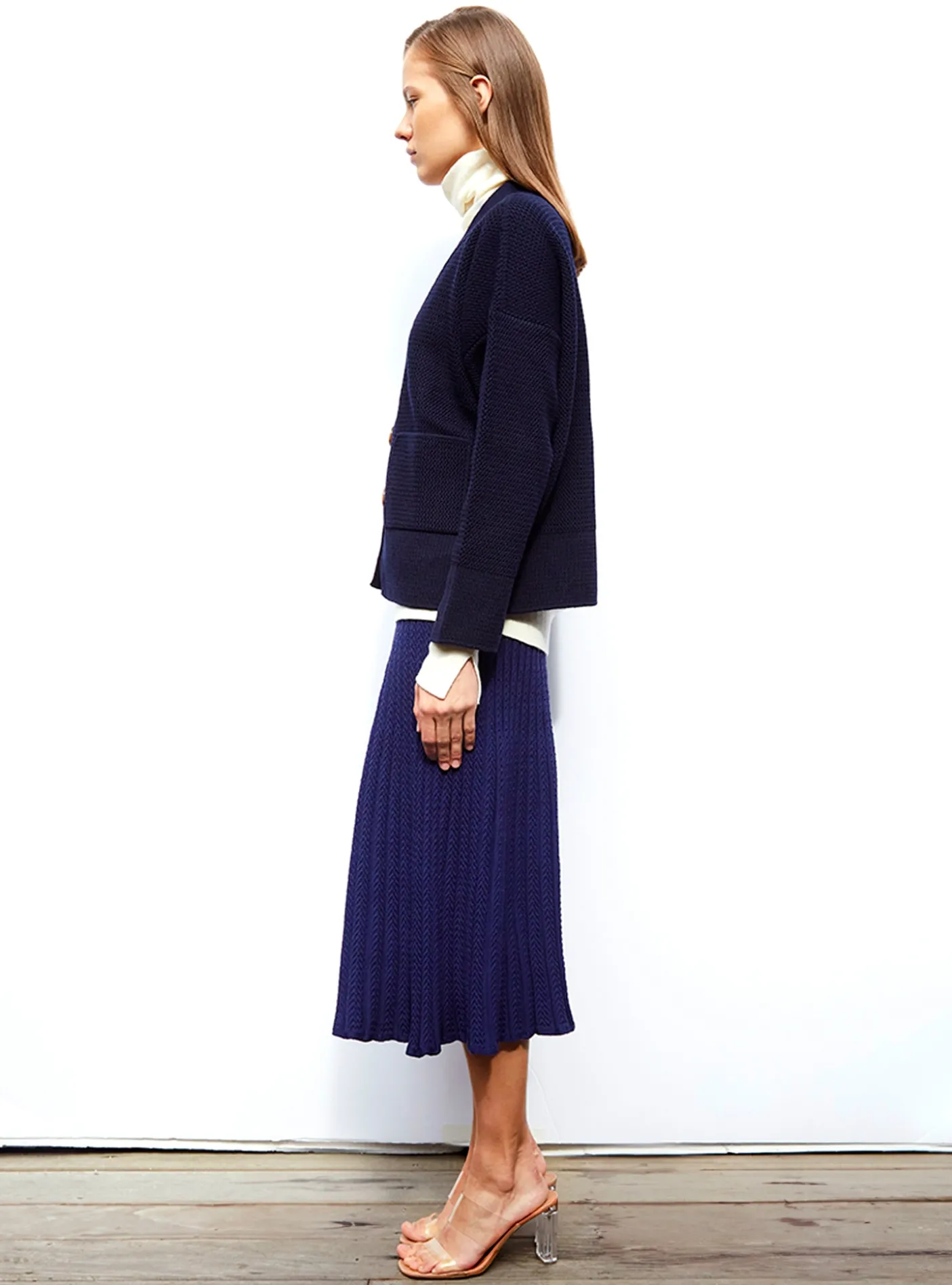 grand cardigan en maille ondulée