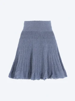 jupe courte en maille à frange